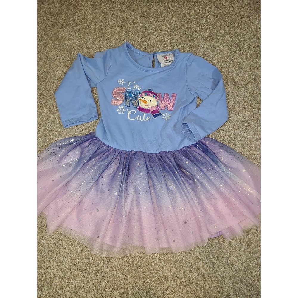 Counting‎ Daisies long-sleeve toddler tutu dress 3T